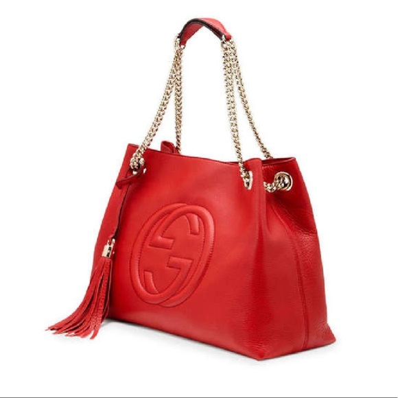 Gucci Handbags - Authentic Gucci Med. Leather Soho Chain Strap Bag